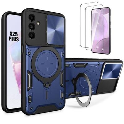 Case for Samsung Galaxy S25 Plus (Galaxy S25+) Navy Blue with Camera Protection + 2 Tempered Glasses