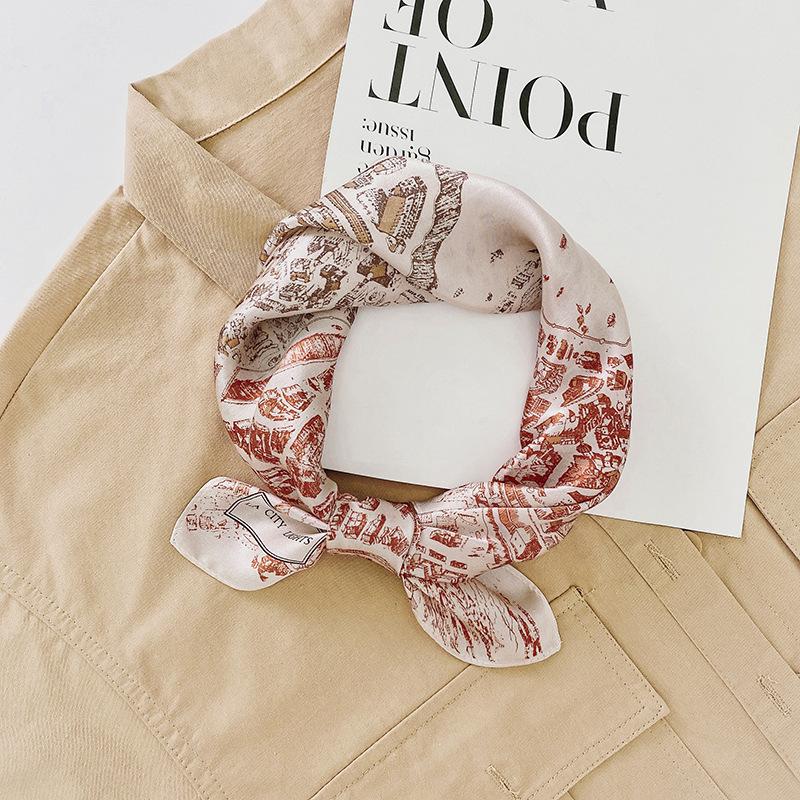 

100% натуральный шелк квадратные шарфы женские банданы высокого качества с принтом платки для волос сумка галстук мягкий шейный платок бандана One Size