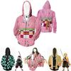 Demon Slayer Kimetsu No Yaiba Lebendiger Weicher Kapuzenpullover mit Reißverschluss für Komfort