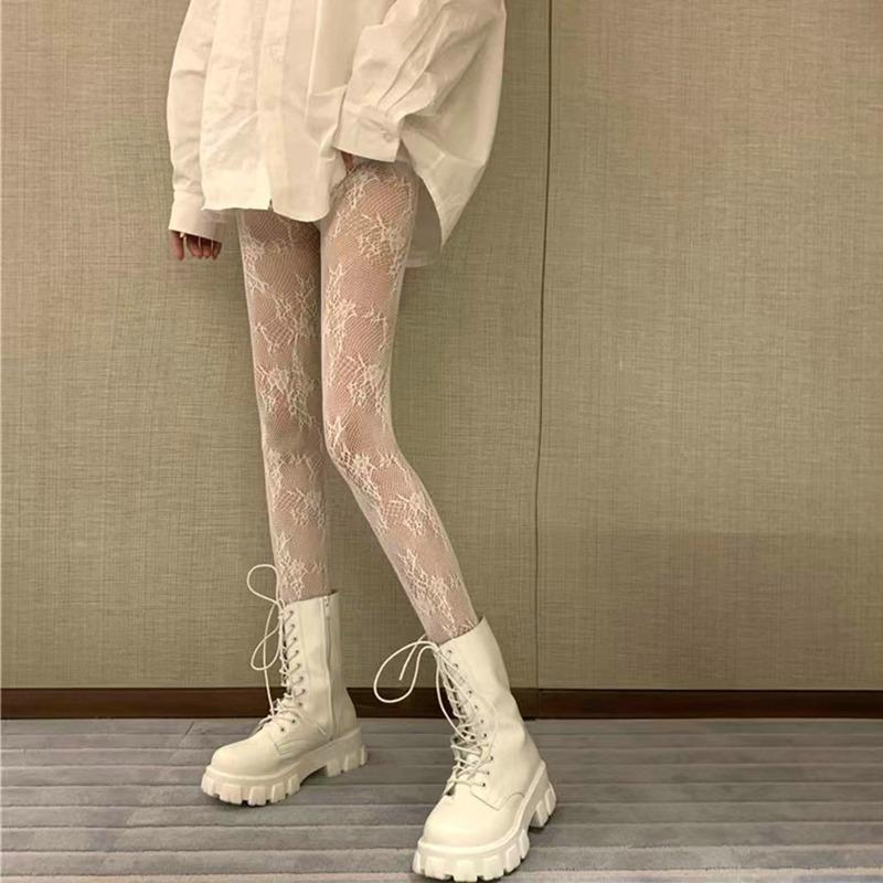 Women Jk Girl Cute Bowknot Tights Lolita Pantyhose Sexy Lace Mesh Fishnet Thigh High Stockings Club Party Cosplay Kawaii Hosiery