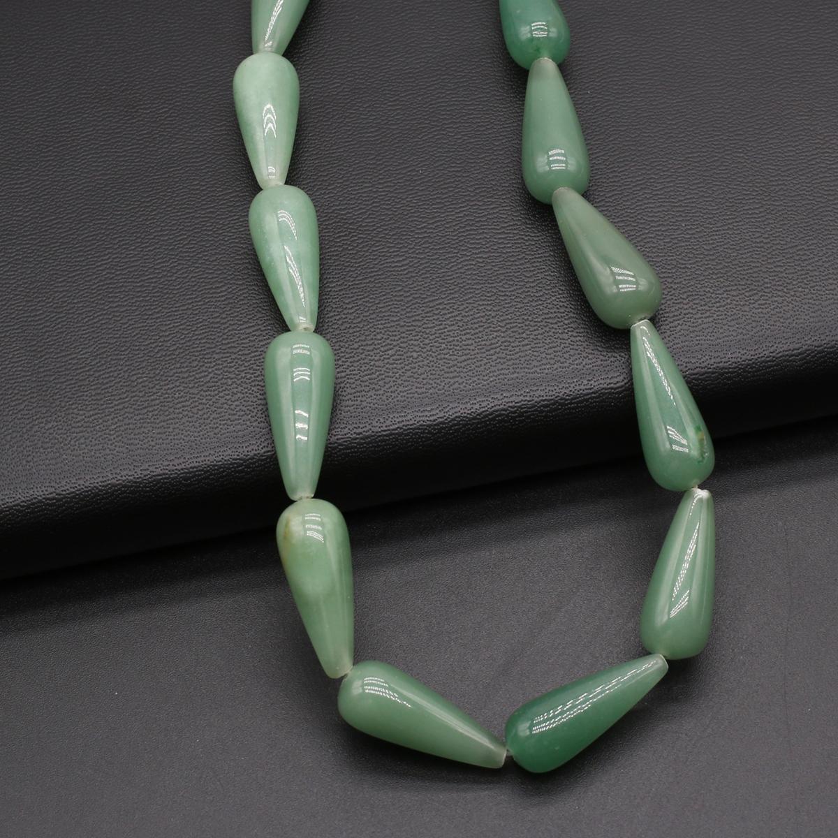 

Натуральный камень бусины с перегородкой зеленый авантюрин/агаты длинные каплевидные для изготовления ювелирных изделий DIY ожерелье браслет серьги аксессуар 10x24mm