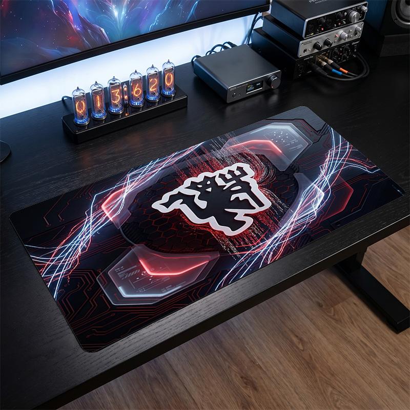 Duża Podkładka pod Mysz z Nadrukiem Manchester United, Antypoślizgowa Miękka Gumowa Mata Biurkowa do Gier na Biuro Laptop Komputer Dekoracja