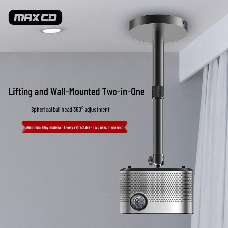 Universal Adjustable Aluminum Projector Ceiling/Wall Mount with Telescopic Arm and Ball Head 18cm (large base, supports 3kg)