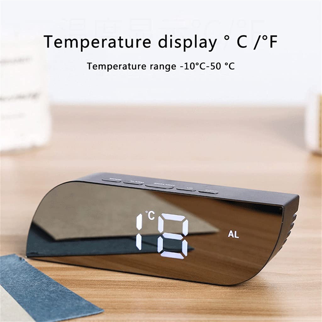 

Умные светодиодные зеркальные часы-будильник, цифровые электронные настольные часы, отображение температуры, прикроватное устройство для пробуждения