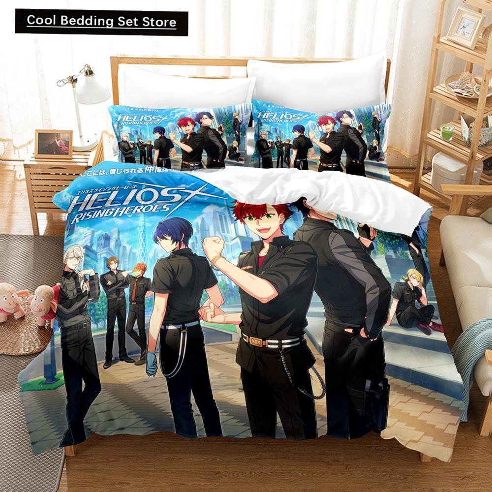 3D Cartoons Game Helios Rising Heroes Bedding Set Single Twin Full Queen King Size Bed Set Adult Kid Bedroom Duvet Cover Sets