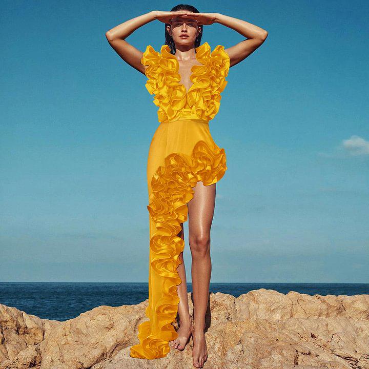 2024 Europäischer & Amerikanischer Schwarz-Weiß Deep V Schlankheits-Spitzenbadeanzug