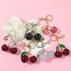 Fruit Cherry Bag Chain Charm Keychain Exquisite Red Cherry Key Chain for Women Bag Purse Pendant Accessories Gift