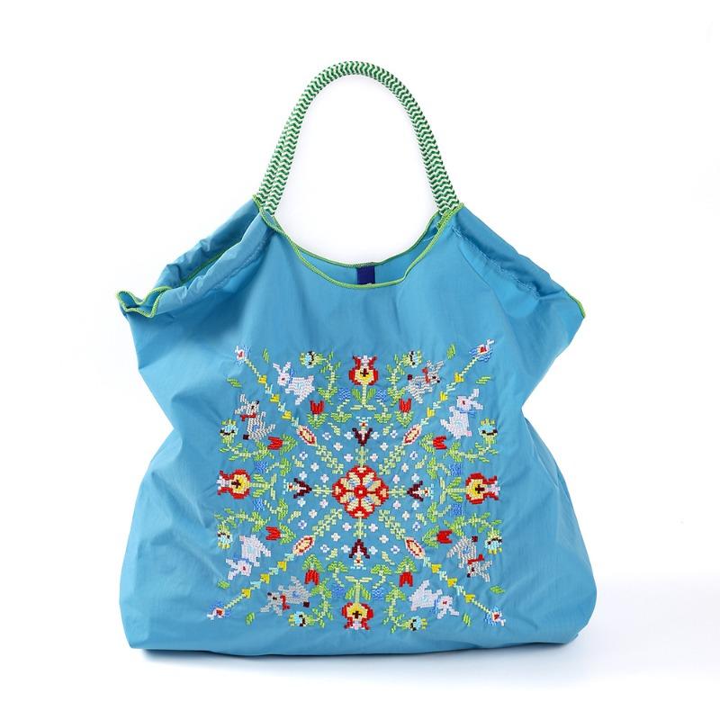 Nylon handbag bag new embroidered large capacity ball chain shoulder tide messenger tote bag