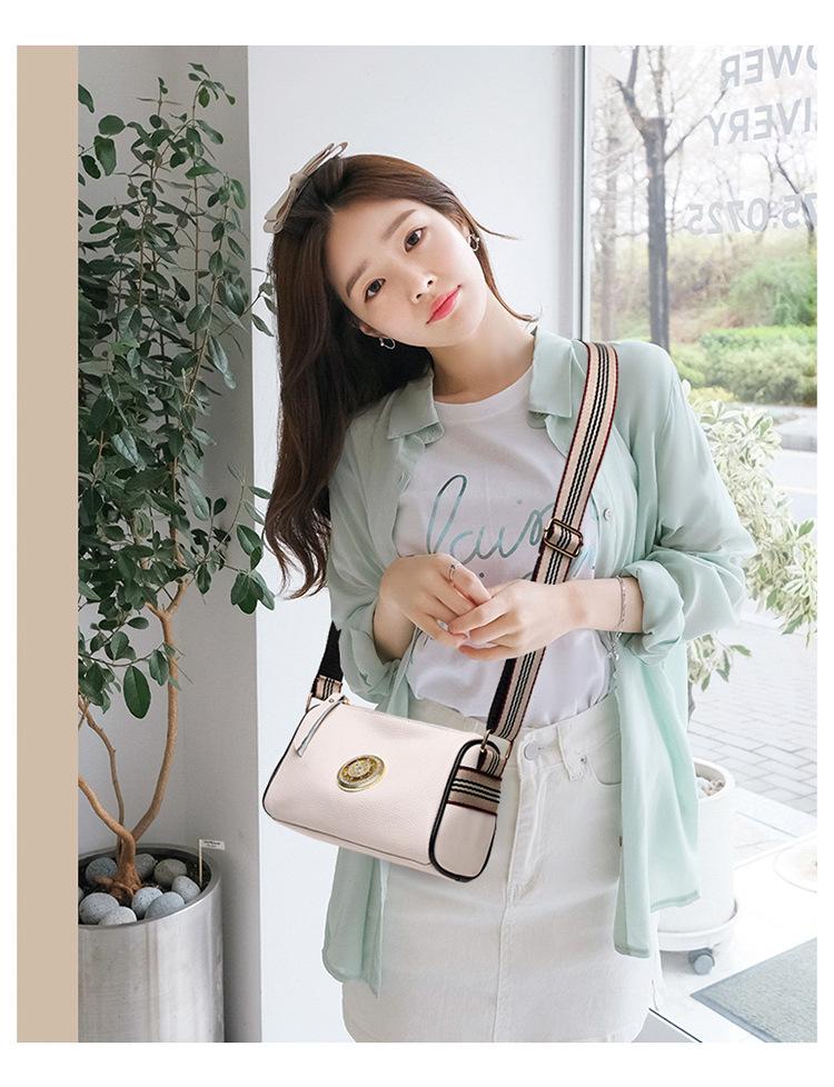 Women's Genuine Leather One-Shoulder Messenger Bag - Fashion, Cowhide Pillow Bag with Wide Strap CLE