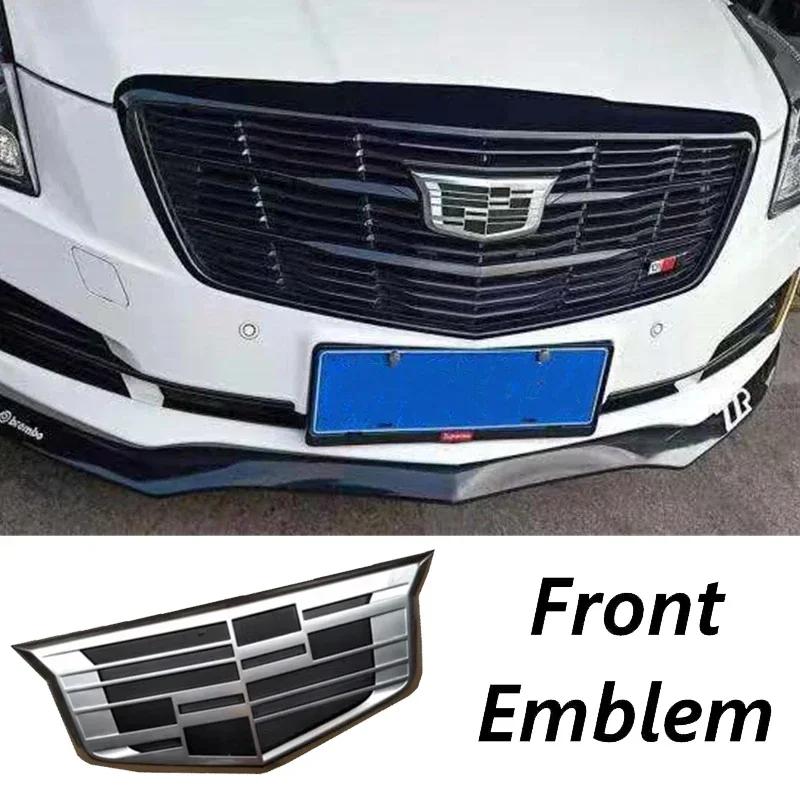 For Cadillac XT6 2Pcs ABS Car Front Logo Emblem Styling Cover Rear Trunk Badge Emblems Sticker Exterior Accessories
