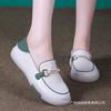 One Pedal Breathable Non-slip Soft Leather Soft Sole Shallow Mouth Loafers Beef Tendon Sole