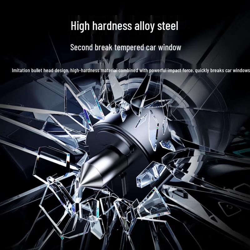 Car Safety Hammer with Window Breaker & Cutter - Multifunctional Lifesaving Tool