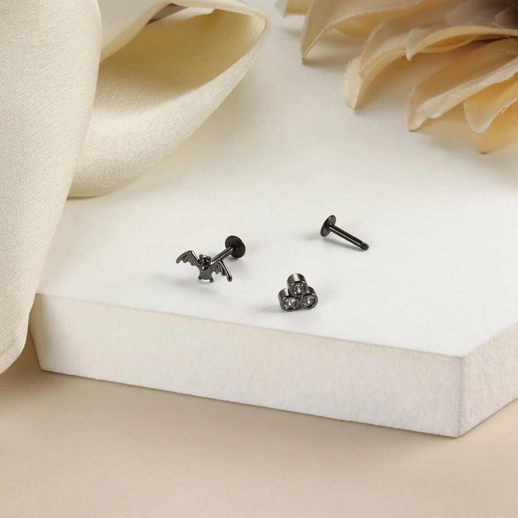 Bobisty 1pc Tragus Piercing Jewelry for Women Men Helix Cartilage Conch Earring Nose Stud Stainless Steel Medusa Labret Lip Ring