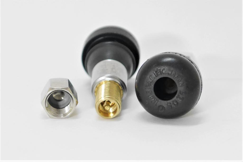 Pacific Industry .PACIFIC TR413S Genuine Sleeve Set of 4 (Includes 1 Spare Cap) Tubeless Valve, Snap-in Valve