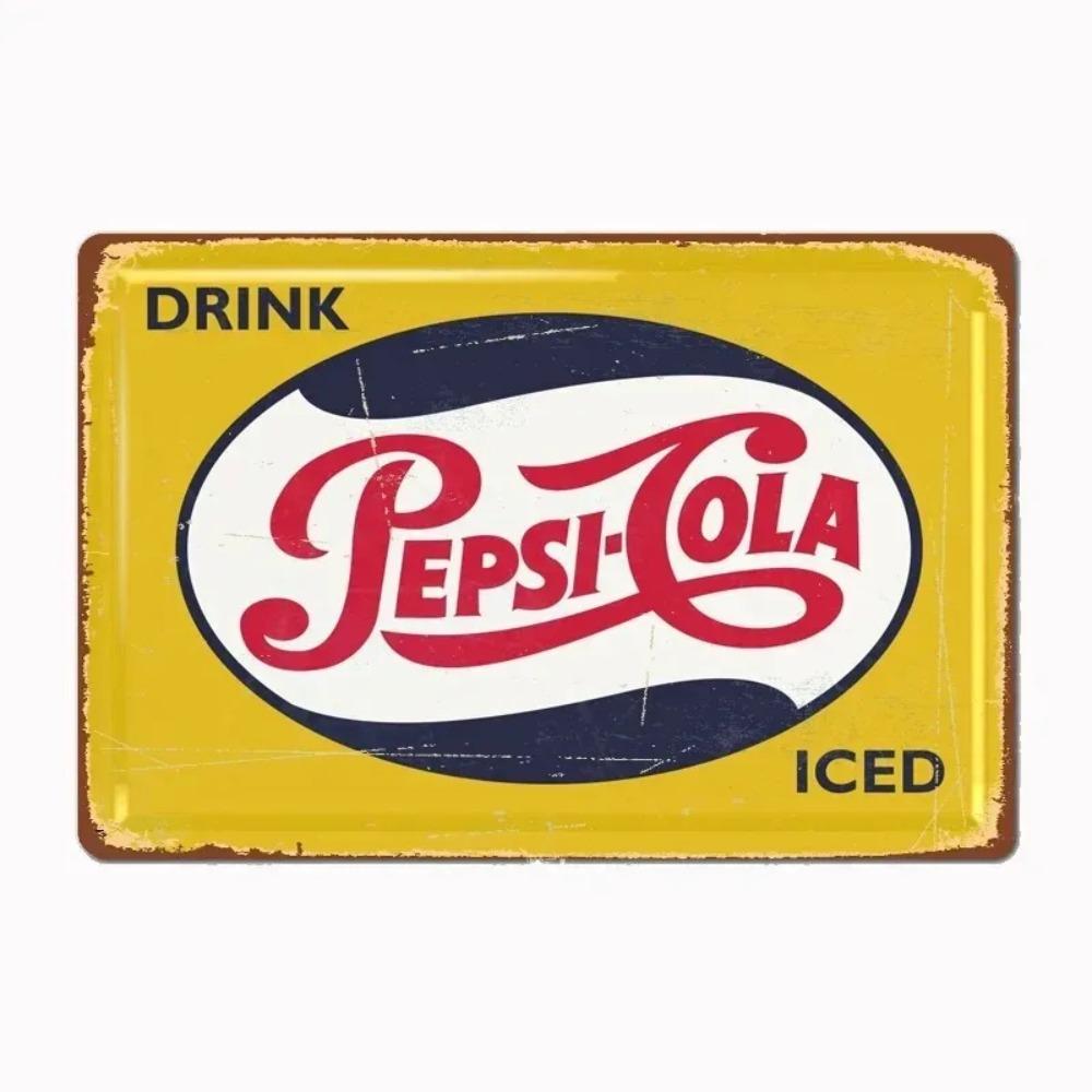 Vintage Pepsi Metal Tin Signs - Classic Art Posters, Nordic Style Wall Decor for Home Kitchen Club Pub
