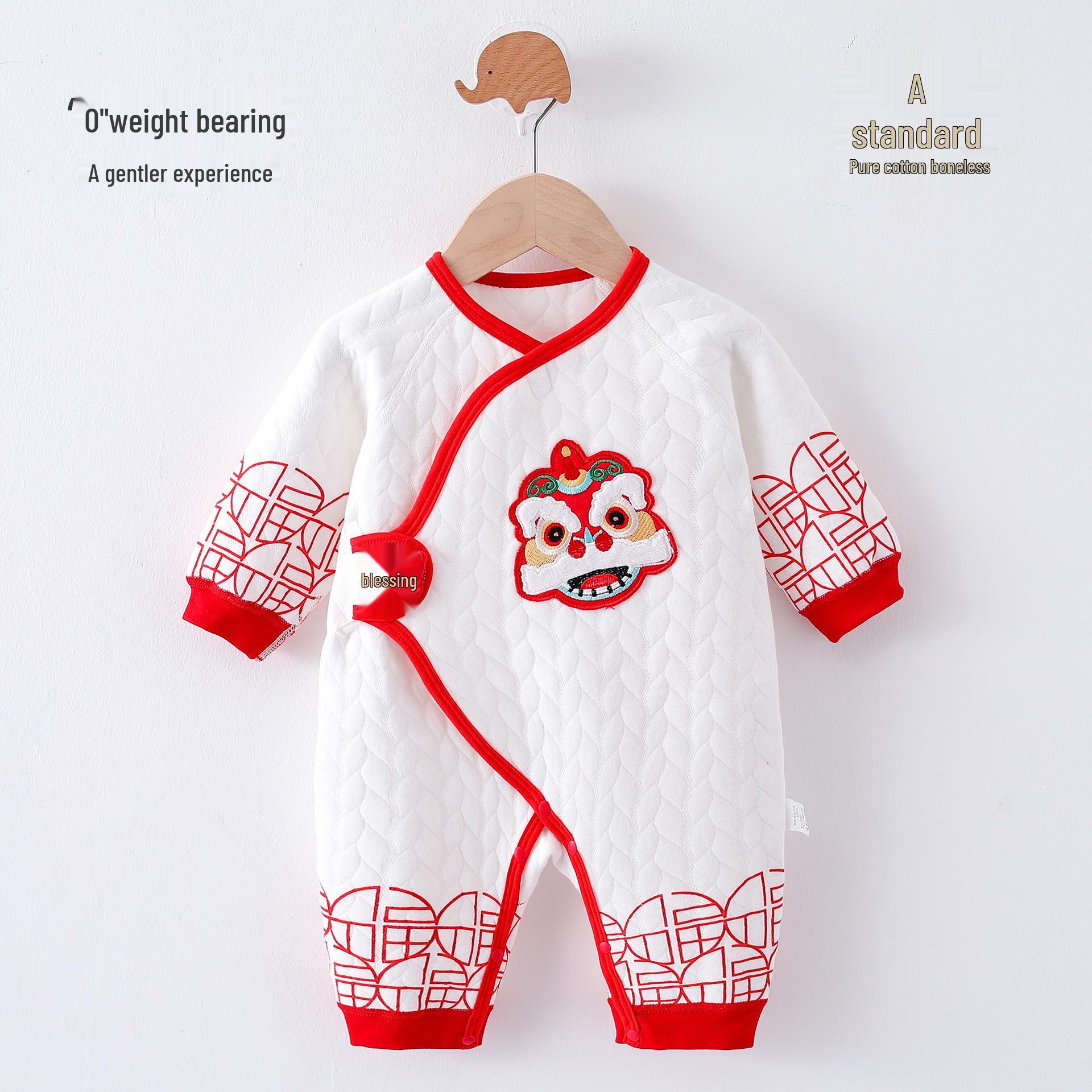 

Уютный утепленный осенне-зимний детский ромпер: Плотный комбинезон для новорожденных, бесшовный костюм для ползания для мальчиков и девочек 59 cm