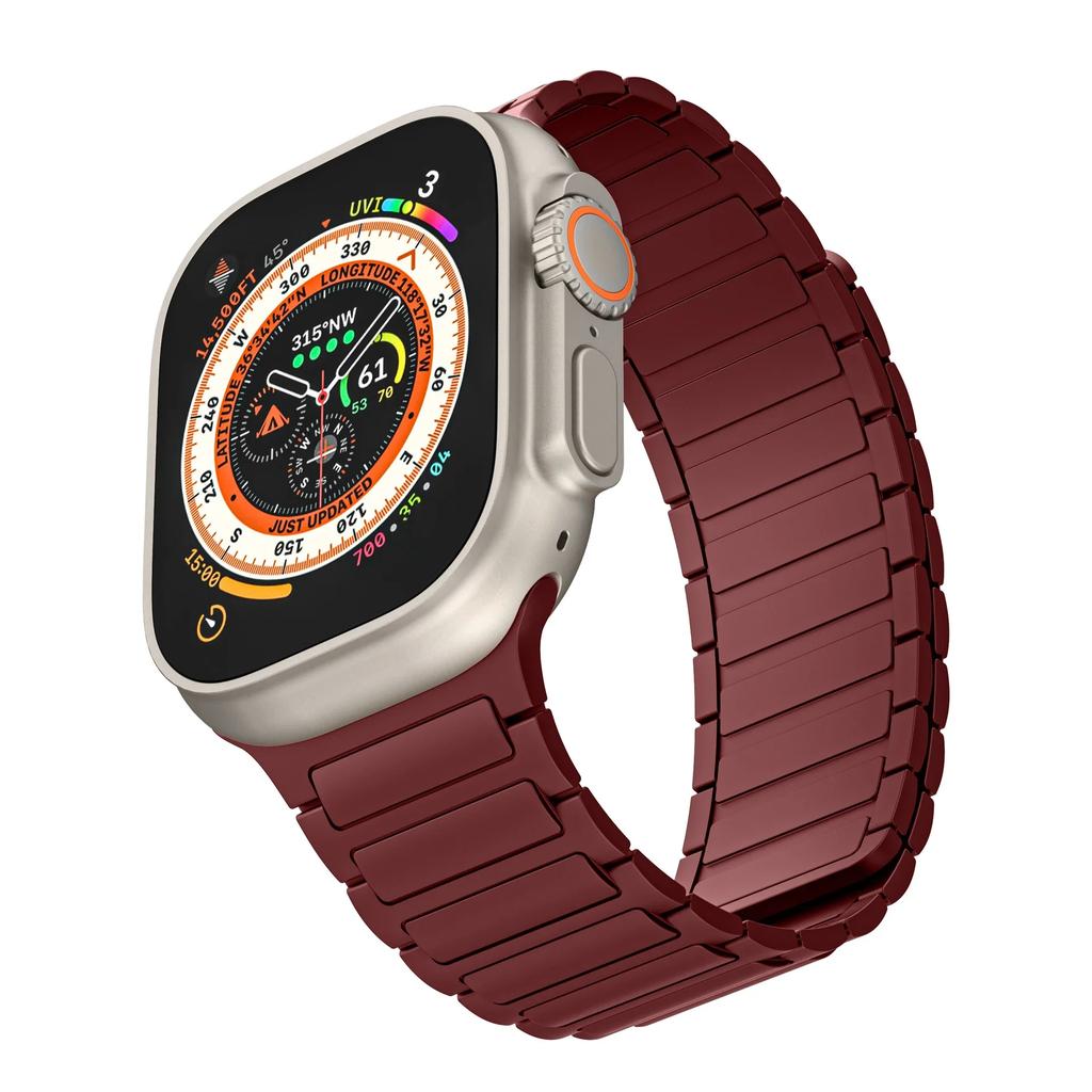 Magnetic Sports Band for Apple Watch Ultra 2 49mm 46mm 45mm 44mm 42mm 38 40 41mm Silicone Strap for IWatch Series 10 9 8 7 6 5 4