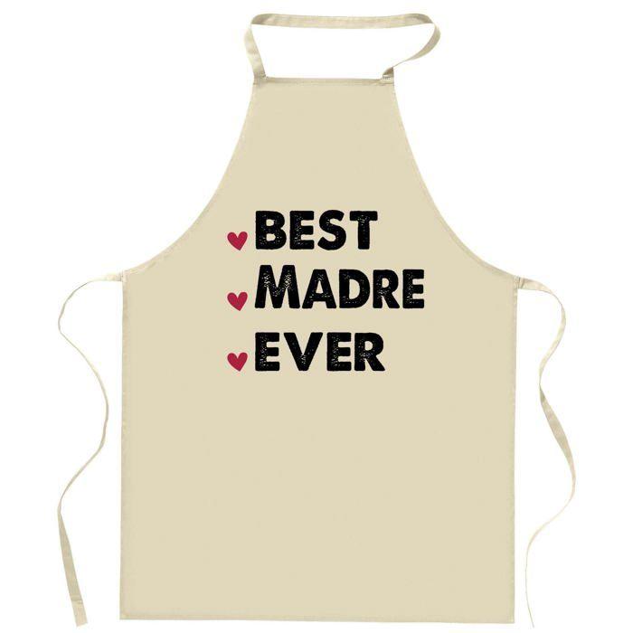 Tablier de cuisine - MADRE Best Ever - Impression Bretonne - Coton résistant - Liens ajustables