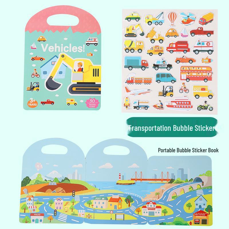 

Книга для раннего развития из-за границы: Большой пазл с пузырьковыми наклейками для детей 4-6 лет