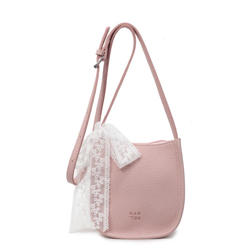 Spring and Summer Popular Korean Sweet Wind Simple Solid Color Mobile Phone Bag Lychee Pattern Texture Versatile Casual Messenger Bag