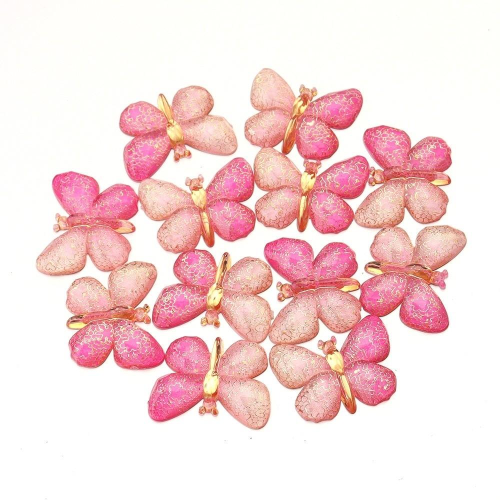 Two-tone Gradient Butterfly Beads  For DIY Necklace Bracelet Jewelry Making Accessories