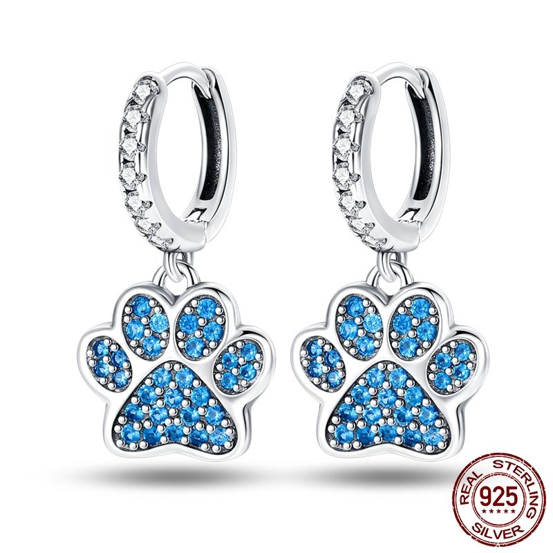 Luminous Shell Women Earrings Original 925 Silver Pave CZ Star Moon Hoop Earrings Engagement Wedding Jewelry