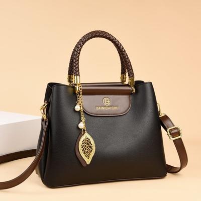 Elegante borsa a tracolla con cerniera, borsa alla moda di grande capacità per il lavoro, borsa alla moda con doppio manico