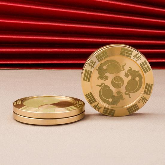 Κέρματα Fidget Slider Αστείοι Κινεζικοί Χαρακτήρες Taiji Στερεός Ορείχαλκος Στρογγυλό Φέρνουν Καλή Τύχη Φορητό Ανακούφιση από το Στρες Τυχερά Κέρματα Σβούρα Παιχνίδι Δώρο Ενηλίκων