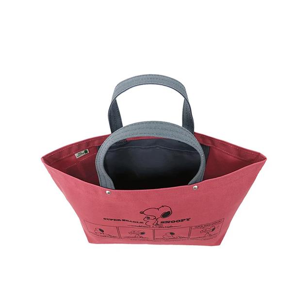 PEANUTS Snoopy PEANUTS  Ichizawa Shinzaburo Hanpu Horizontal Tote Bag M Red