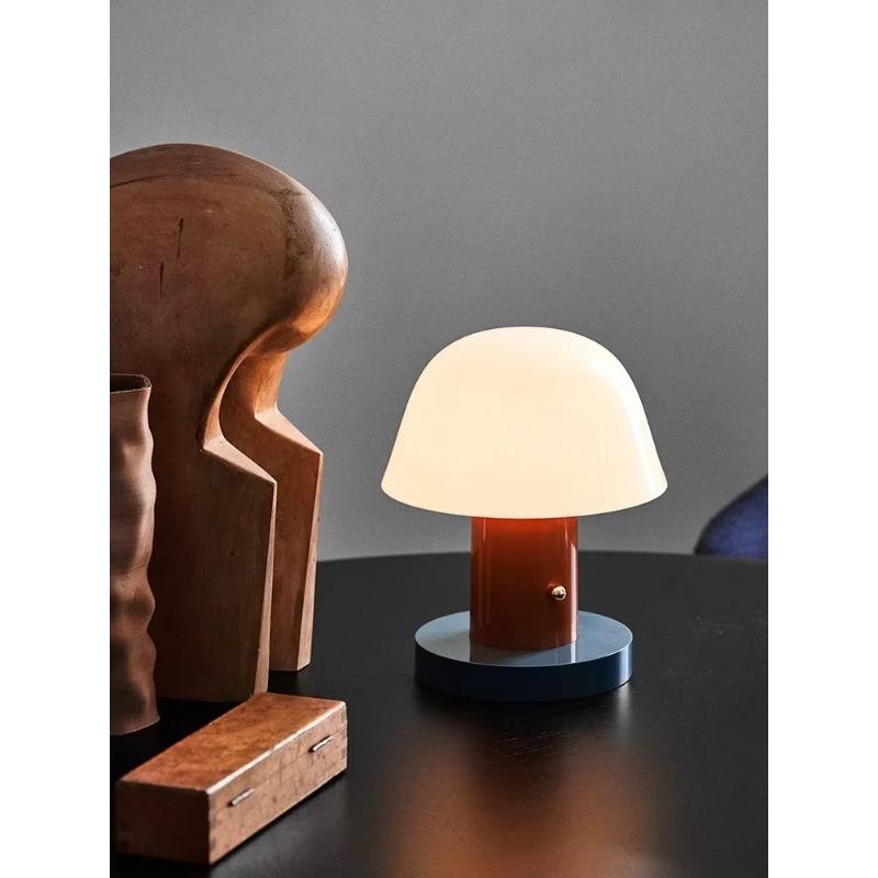 Cordless Mushroom Table Lamp Rechargeable Battery Operated Small Mushroom Night Light for Bedroom Living Room Restaurant Outdoor