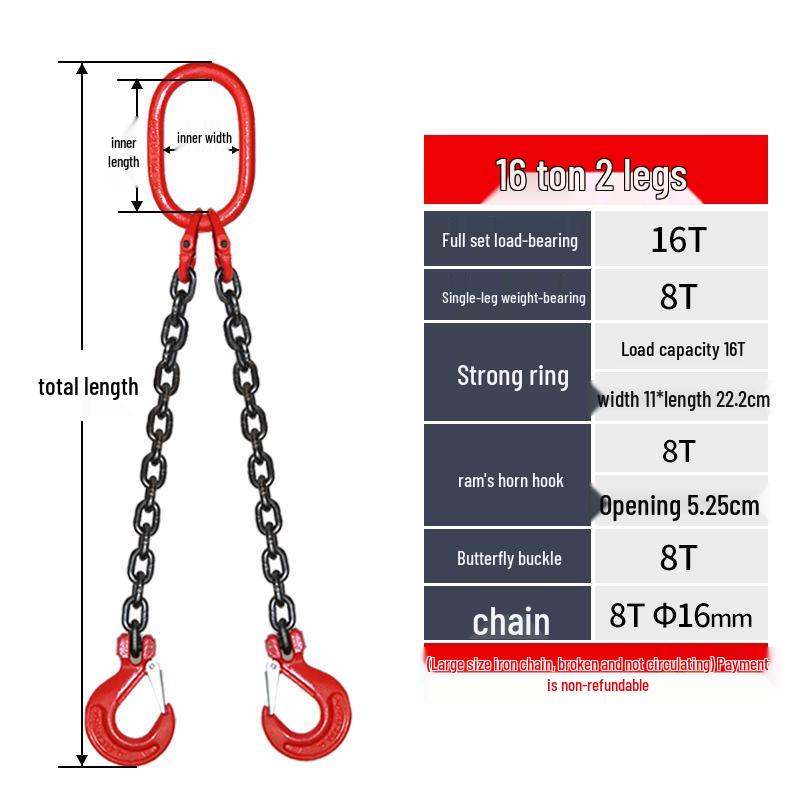 G80 Manganese Steel Chain Sling with Hook and Shackle for Lifting and Overhead Crane Operations