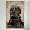 Game of Thrones Iron Throne Metal Tin Sign Vintage Medieval Fantasy Wall Decor for Bar Man Cave Home Office Decoration