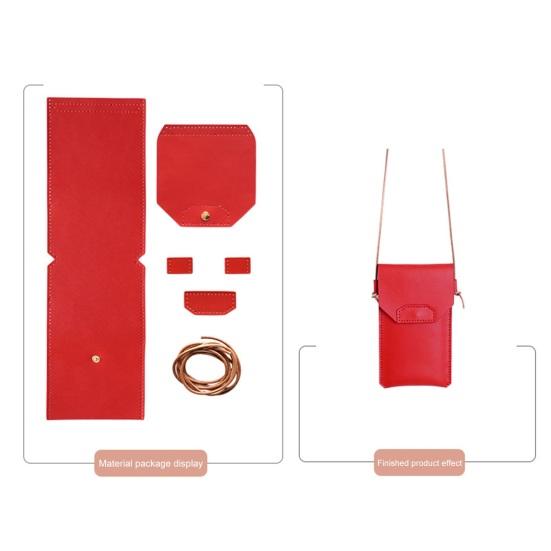 DIY Mobile Phone Bag Faux Leather Phone Pouch Craft Set Unfinished Crossbody Wallet Phone Bag for Daily Travel And Gifts