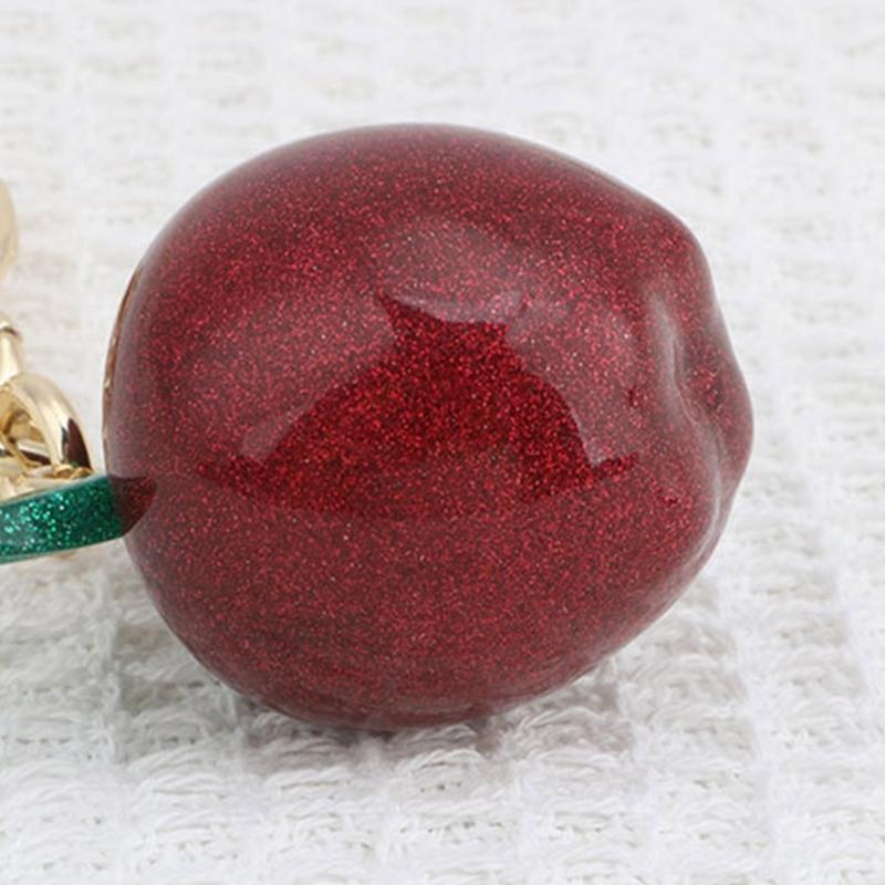 Stylish Apples Keychain Car Accessory Sophisticated Handbag Embellishment Alloy Texture Present for Fashion Enthusiasts