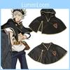 Black Asta Clover Outfit Short Cape Cosplay Costume Unisex Halloween Gift Party