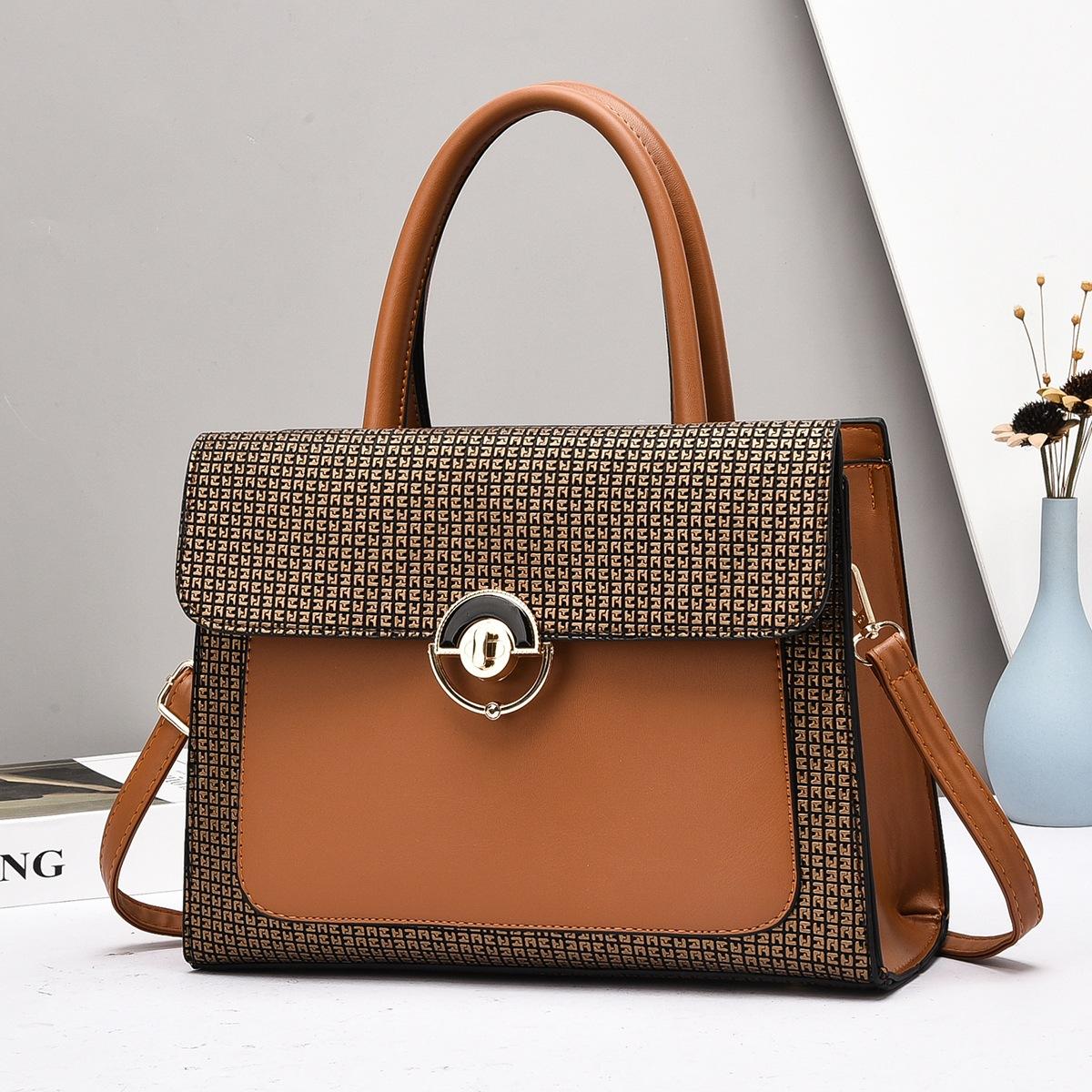 Women Shoulder Bag Fashion Grid Design Handheld Bags Elegant Grace Crossbody Bag For Party Gift Large Capacity Commuting Bags
