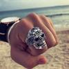 Retro Skull Ring For Men Silver Color Punk Gothic Open Ring Handmade Biker Rock Hiphop Domineering Jewelry Accessories Gift Man
