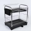 Leimish Two-Tier Dish Drainer, Stainless Steel, Rust-Proof, Automatic Drainage, Dish Drainer, Dish Holder, Chopstick Holder, Large Capacity, Kitchen S