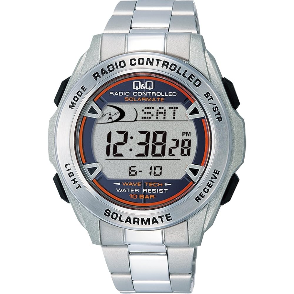 Citizen Q&Q MHS7-200 Men s Digital Solar Chronograph Watch 10 ATM Water Resistant Silver