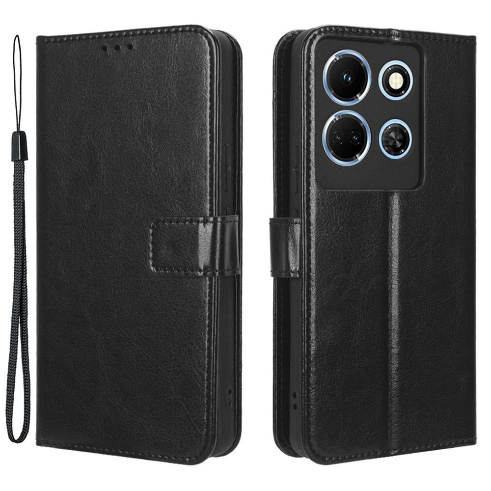 

Для Infinix Note 30 4G X6833B/X6716B Чехол-подставка с текстурой «Crazy Horse», кожаный кошелек, чехол для телефона Black