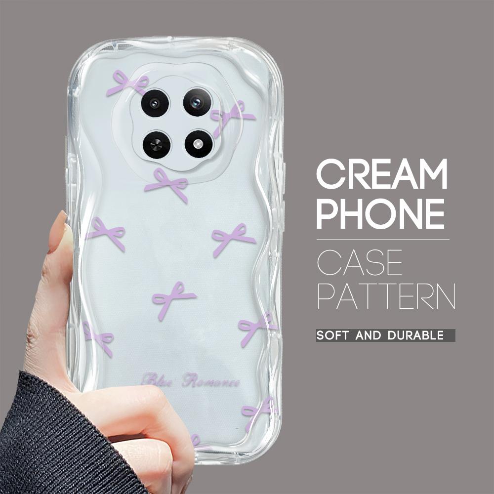 Cartoon Pattern Cream Texture Casing Wavy Edge Soft Silicone Cover Phone Case for OPPO Reno Realme OnePlus Vivo