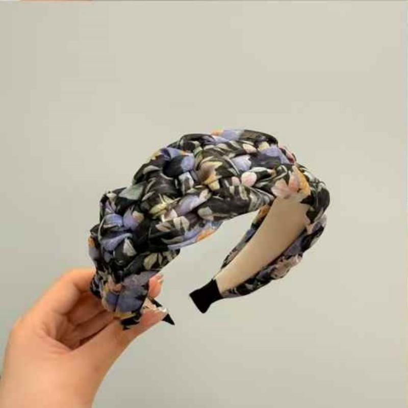 Wide-brimmed Woven Headband Handmade  Colorful Pressure Hair Band  Makeup Girls' Clothing Matching  Headbands for Women