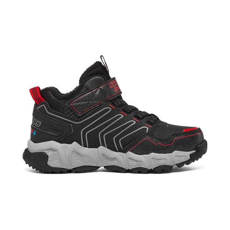 Skechers Velocitrek Fleece lined Cushioning Abrasion Resistant Thermal Low top Kids Lifestyle Shoes Black Red Teenagers 406422L-BKRD