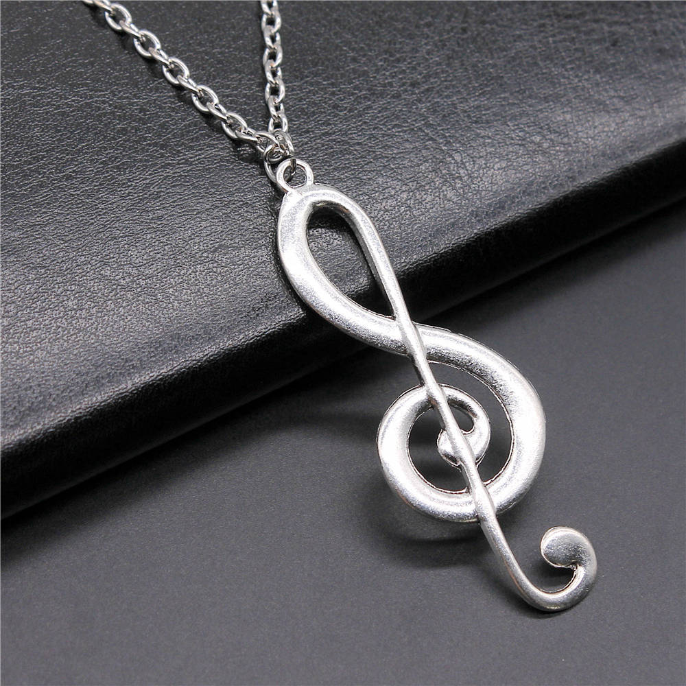 Big Musical Note Charms Necklace 