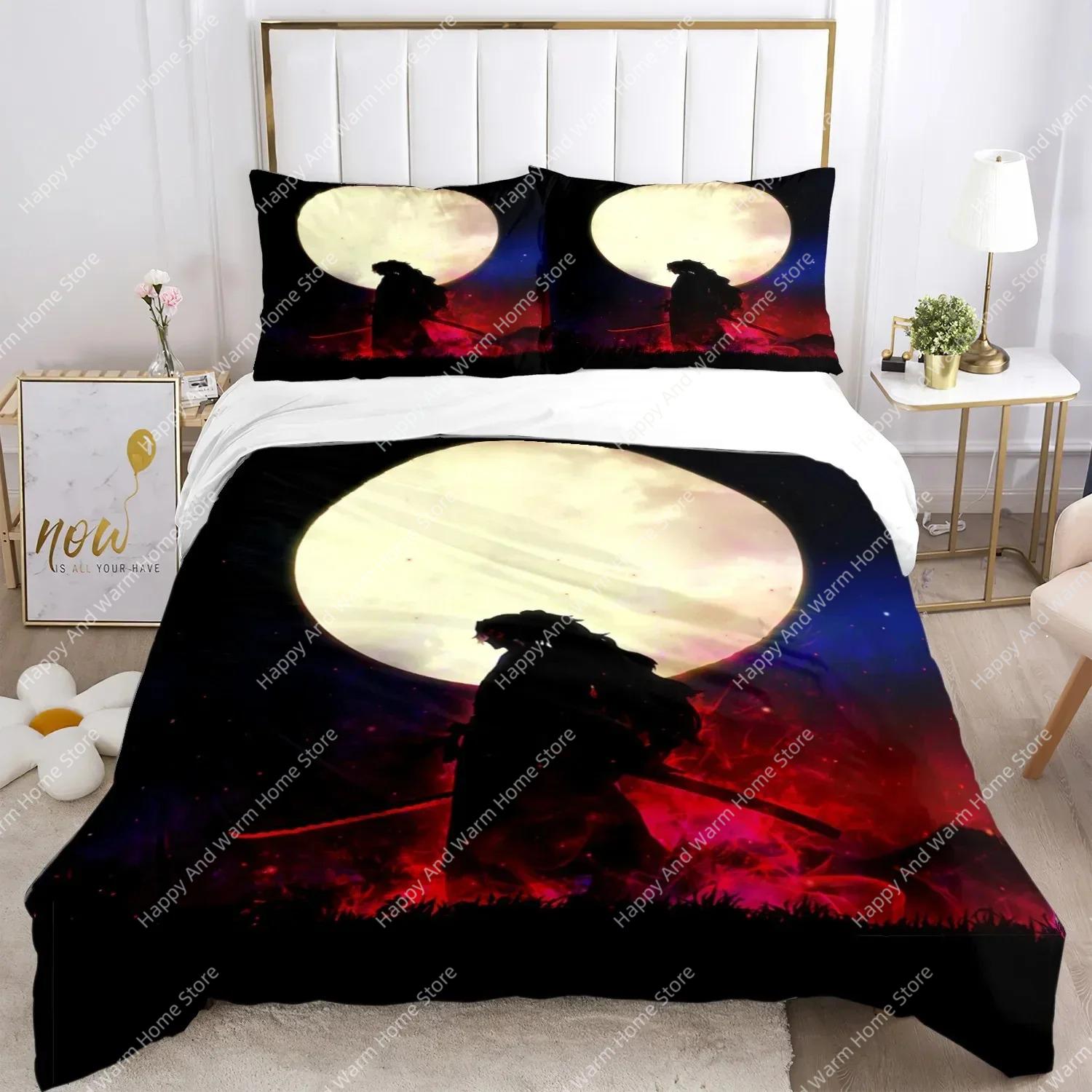 

Comforter Anime Demon Slayer Print Bedding Set Nezuko Full Queen Double Single King Size Linen Boys Adults Gift Comforter (quilt)-EU Single(135*200cm)3pcs