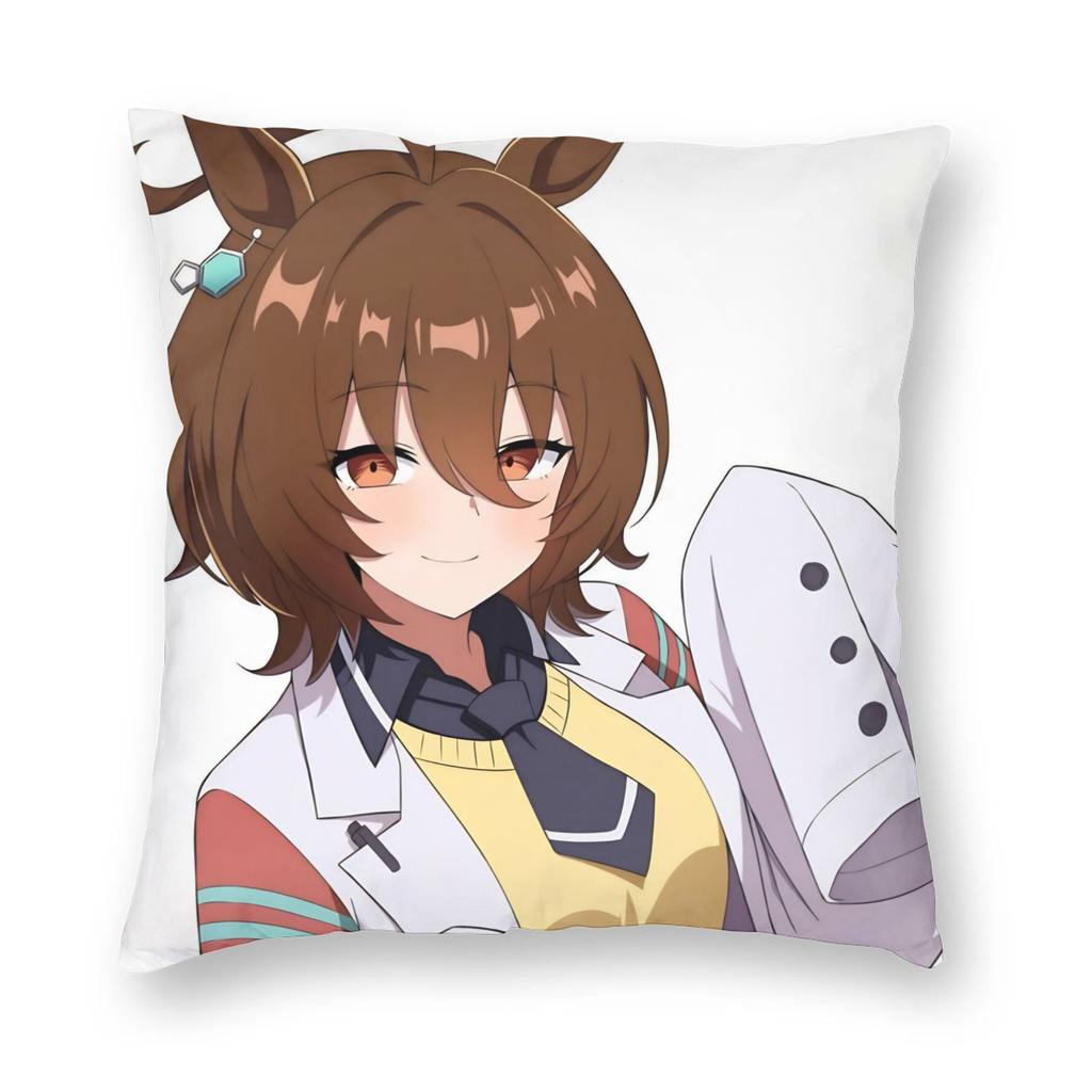 Agnes Tachyon Cute Girl Uma Musume Pillowcase Printing Polyester Cushion Cover Decorative Pillow Case Cover Home Zipper 45X45Cm