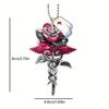 Rose Nurse Hat Car Rearview Mirror Pendant, Christmas Holiday Pendant Decoration Gift, Door Tag Pendant Car Accessories