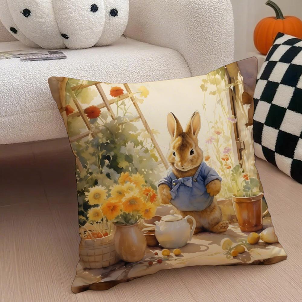 

Classic Cute British PPeter Rabbit Cushion Cover Throw Pillow Cover Hidden Button Durable Polyester Chair Cushion 30X30cm