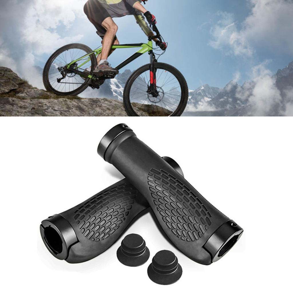 Bike Handlebar Grips Aluminium Alloy and Rubber Anti Skid Bicycle Handles for Cycling Replacement