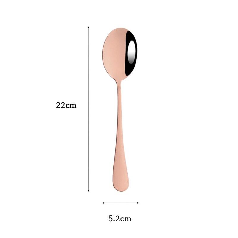 Rose Gold Stainless Steel Dinnerware Cake Spatula Soup Spoon Colander Spoon Service Spoon Salad Fork Buffet Party Accessories Tools